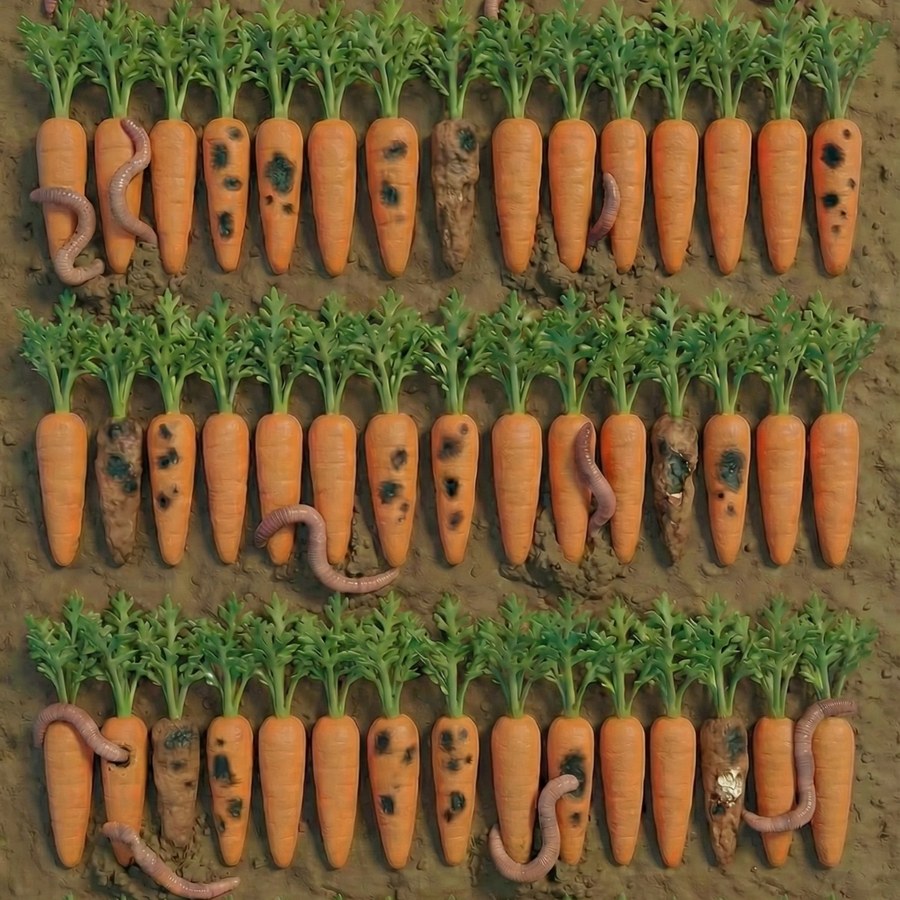 Le mini-jeu des carottes saines et véreuses