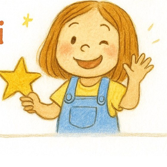 Une petite fille joyeuse fait coucou