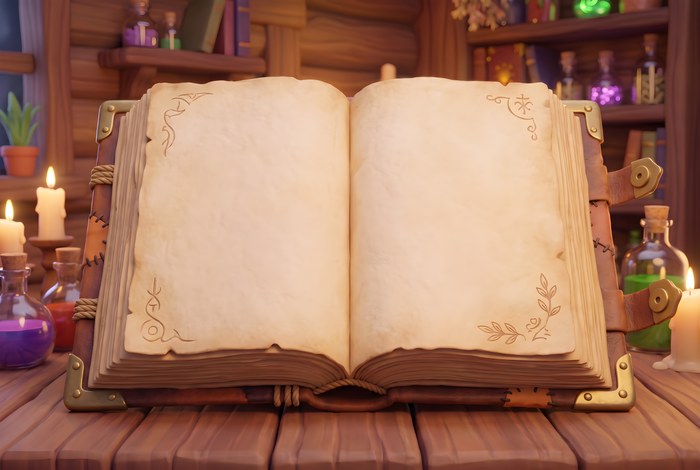 Le vieux grimoire d'Ursuline, ouvert