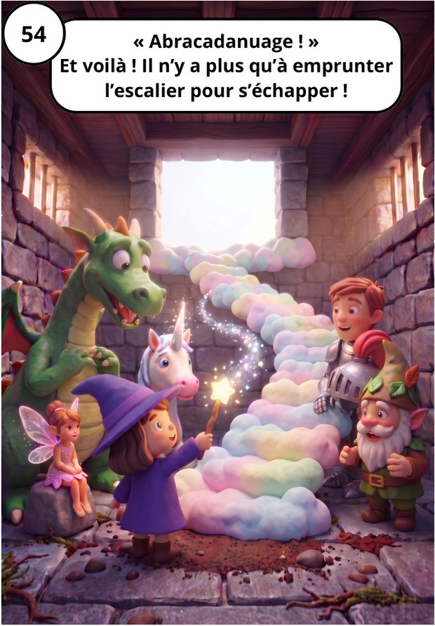 Un escalier de nuages s'élève dans le château